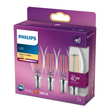 Philips Lampor E14 LED 4.3 Watt varmvit 470 Lumen