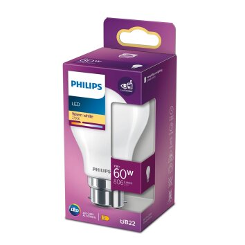 Philips Lampor B22d LED 60 Watt varmvit 806 Lumen