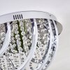 Toirano Taklampa LED Krom, Glittrande, Silver, Vit, 2-ljuskällor, Fjärrkontroll, Färgväxlare