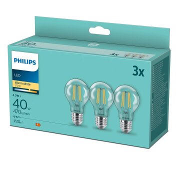 Philips Lampor E27 LED 4.3 Watt varmvit 470 Lumen