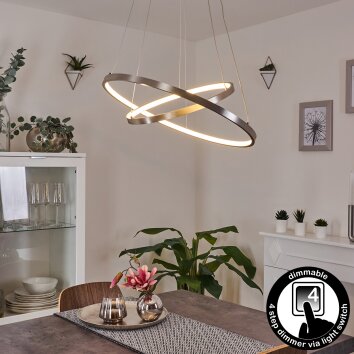 Preci Pendellampa LED Nickel matt, 1-ljuskällor