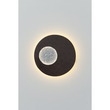 Holländer LUNA Vägglampa LED Brun, Svart, Silver, 1-ljuskällor