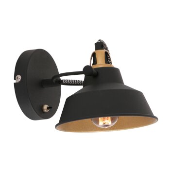 Steinhauer Nové Vägglampa, Väggspotlight Guld, Svart, 1-ljuskällor