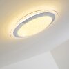 Vittangi Taklampa LED Krom, 1-ljuskällor, Fjärrkontroll, Färgväxlare