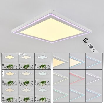 Telsen Taklampa, Panel LED Vit, 2-ljuskällor, Fjärrkontroll, Färgväxlare