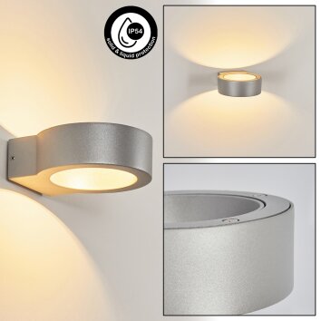 Azervadinha vägglampa utomhus, Up & Down Lampa, Vägglampa LED Silver, 1-ljuskällor