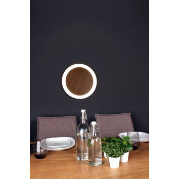 Luce Design MOON Vägglampa LED Brun, träoptik, Svart, 1-ljuskällor