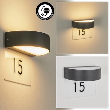 Fletcher vägglampa utomhus, Husnummer belysning, Up & Down Lampa LED Antracit, 2-ljuskällor