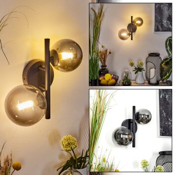 Chehalis Vägglampa 12.5 cm LED Svart, 2-ljuskällor