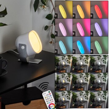 Idual Lilac Bordslampa LED Silver, 1-ljuskällor, Fjärrkontroll, Färgväxlare