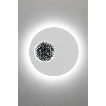 Holländer LUNA Vägglampa LED Silver, Vit, 2-ljuskällor