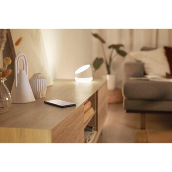 Philips Lampor SQUIRE Bordslampa LED Vit, 1-ljuskällor, Fjärrkontroll, Färgväxlare