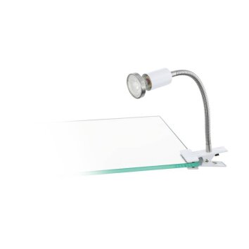 Eglo LITOS Klämlampa LED Nickel matt, Vit, 1-ljuskällor