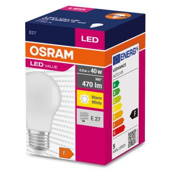 Osram E27 LED 4.9 Watt varmvit 470 Lumen