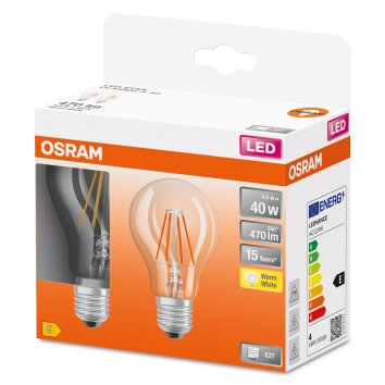 Osram E27 LED 4 Watt varmvit 470 Lumen