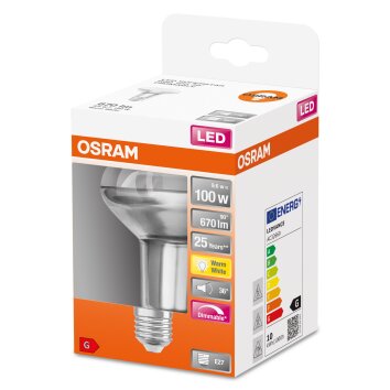 Osram E27 LED 9.6 Watt varmvit dimbar 670 Lumen