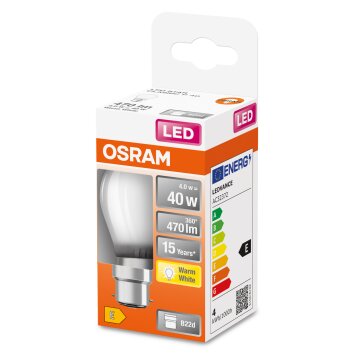 Osram B22d LED 4 Watt varmvit 470 Lumen