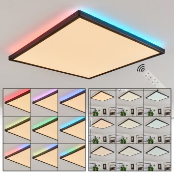 Hortinhas Taklampa, Panel LED Svart, 1-ljuskällor, Fjärrkontroll, Färgväxlare