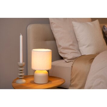 Lucide WOOLLY Bordslampa Beige, 1-ljuskällor