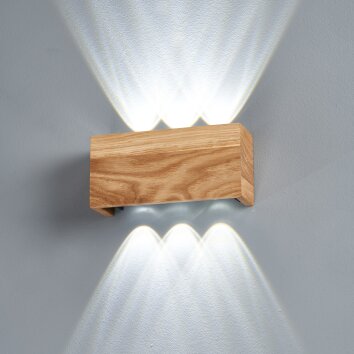 Honsel Lampor SHINE-WOOD Vägglampa LED Naturfärger, 6-ljuskällor