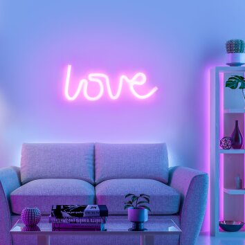 Leuchten Direkt NEON-LOVE dekorativ belysning, Vägglampa LED Rosa, 1-ljuskällor