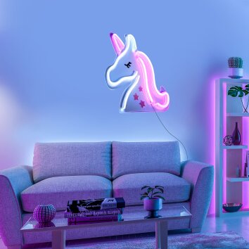 Leuchten Direkt NEON-UNICORN dekorativ belysning LED Genomskinlig, klar, 1-ljuskällor