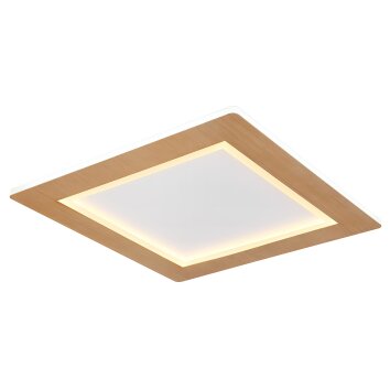 Globo CLAY Taklampa LED träoptik, Vit, 1-ljuskällor