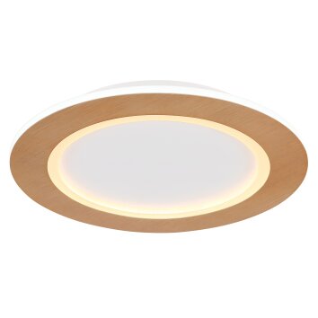 Globo CLAY Taklampa LED träoptik, Vit, 1-ljuskällor