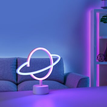 Leuchten-Direkt NEON-SATURN dekorativ belysning LED Vit, 1-ljuskällor