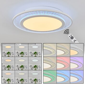 Haumonia Taklampa, Panel LED Vit, 2-ljuskällor, Fjärrkontroll, Färgväxlare