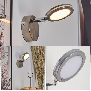 Sarnadinha Vägglampa LED Nickel matt, 1-ljuskällor