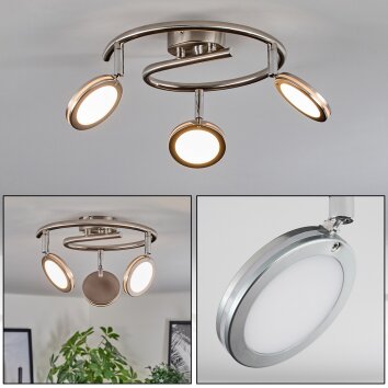 Sarnadinha Taklampa LED Nickel matt, 3-ljuskällor