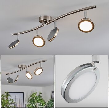 Sarnadinha Taklampa LED Nickel matt, 4-ljuskällor