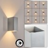 Hoods vägglampa utomhus, Up & Down Lampa, Vägglampa LED Silver, 1-ljuskällor