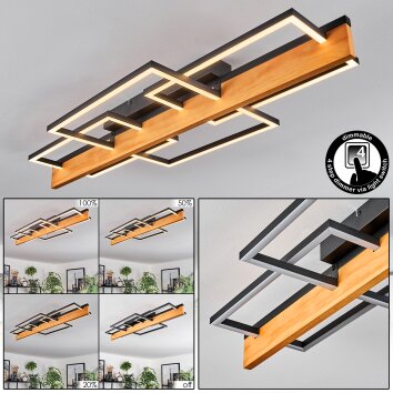 Pompu Taklampa LED Naturfärger, Svart, 1-ljuskällor