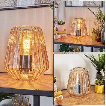 Telhais Bordslampa, Läslampa Amber, Svart, 1-ljuskällor