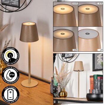 Salgadinho Bordslampa LED Beige, 1-ljuskällor