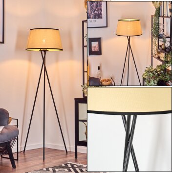 Chellas Golvlampa Beige, Svart, 1-ljuskällor