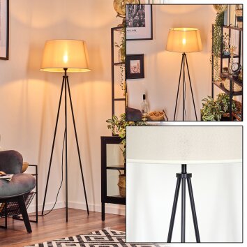 Bassagoda Golvlampa Beige, Vit, 1-ljuskällor