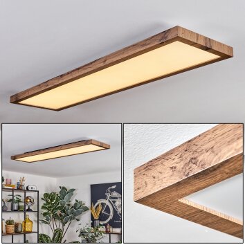 Salmi Taklampa, Panel LED träoptik, Svart, 1-ljuskällor