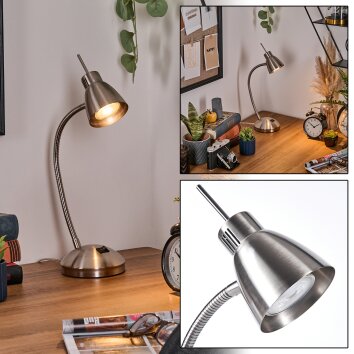 Bondorlunda Skrivbordslampa, Bordslampa LED Nickel matt, 1-ljuskällor