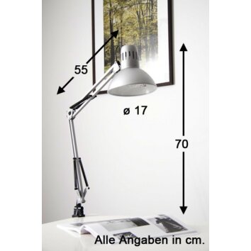 Brilliant Lampor Hobby Skrivbordslampa, Läslampa Rostfritt stål, Titan, 1-ljuskällor