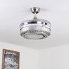 Bendigo Taklampa, Takfläkt med belysning LED Nickel matt, Genomskinlig, klar, 1-ljuskällor