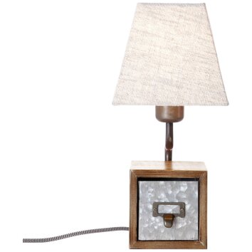 Brilliant Lampor Casket Bordslampa Beige, Mörkbrun, Galvaniserad, 1-ljuskällor