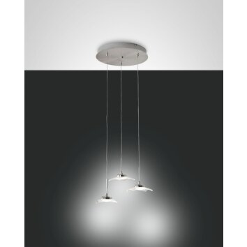 Fabas Luce Desus Pendellampa, Pendelbelysning LED Nickel matt, 3-ljuskällor