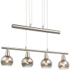 Globo ROMAN Pendellampa LED Nickel matt, 4-ljuskällor