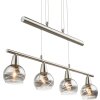 Globo ROMAN Pendellampa LED Nickel matt, 4-ljuskällor