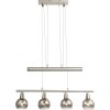 Globo ROMAN Pendellampa LED Nickel matt, 4-ljuskällor