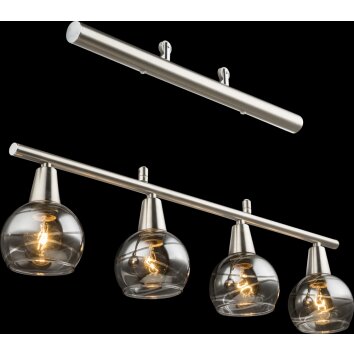 Globo ROMAN Pendellampa LED Nickel matt, 4-ljuskällor