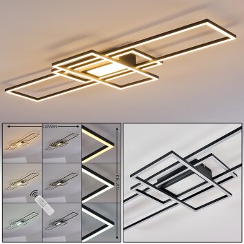 Alsterbro Taklampa LED Svart, 1-ljuskällor, Fjärrkontroll